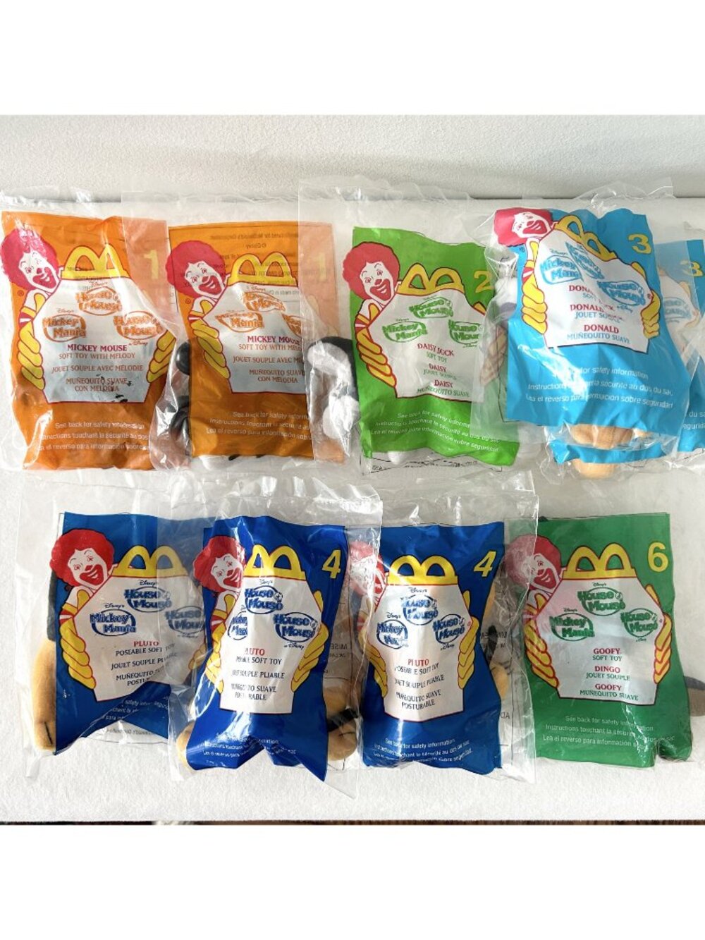 Vintage Lot of 9 McDonalds Disney HOUSE OF MOUSE Plush Toys SEALED Mickey Donald